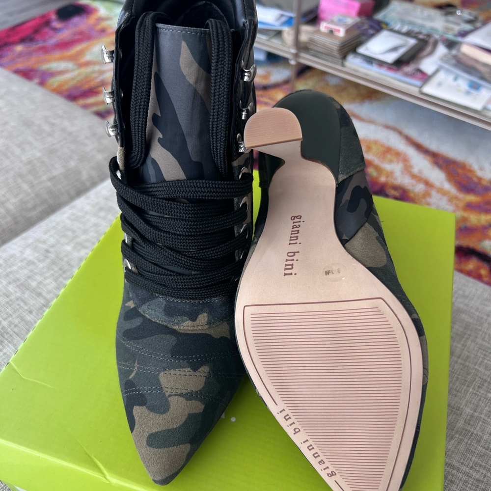 GIANNI BINI BOOTIES 9.5 camouflage, suede - Picture 4 of 12